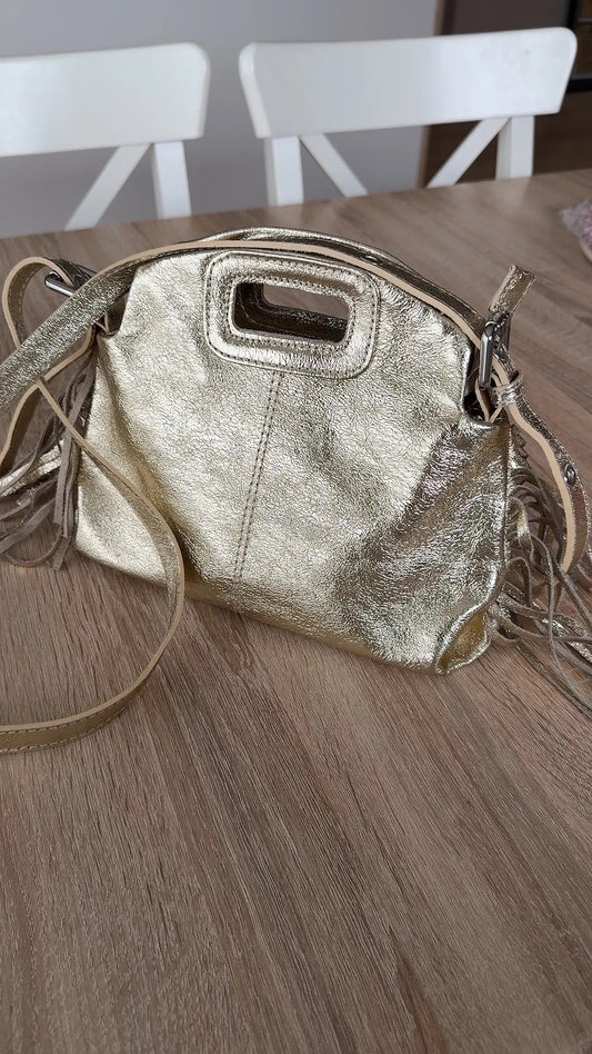 Sac cuir doré